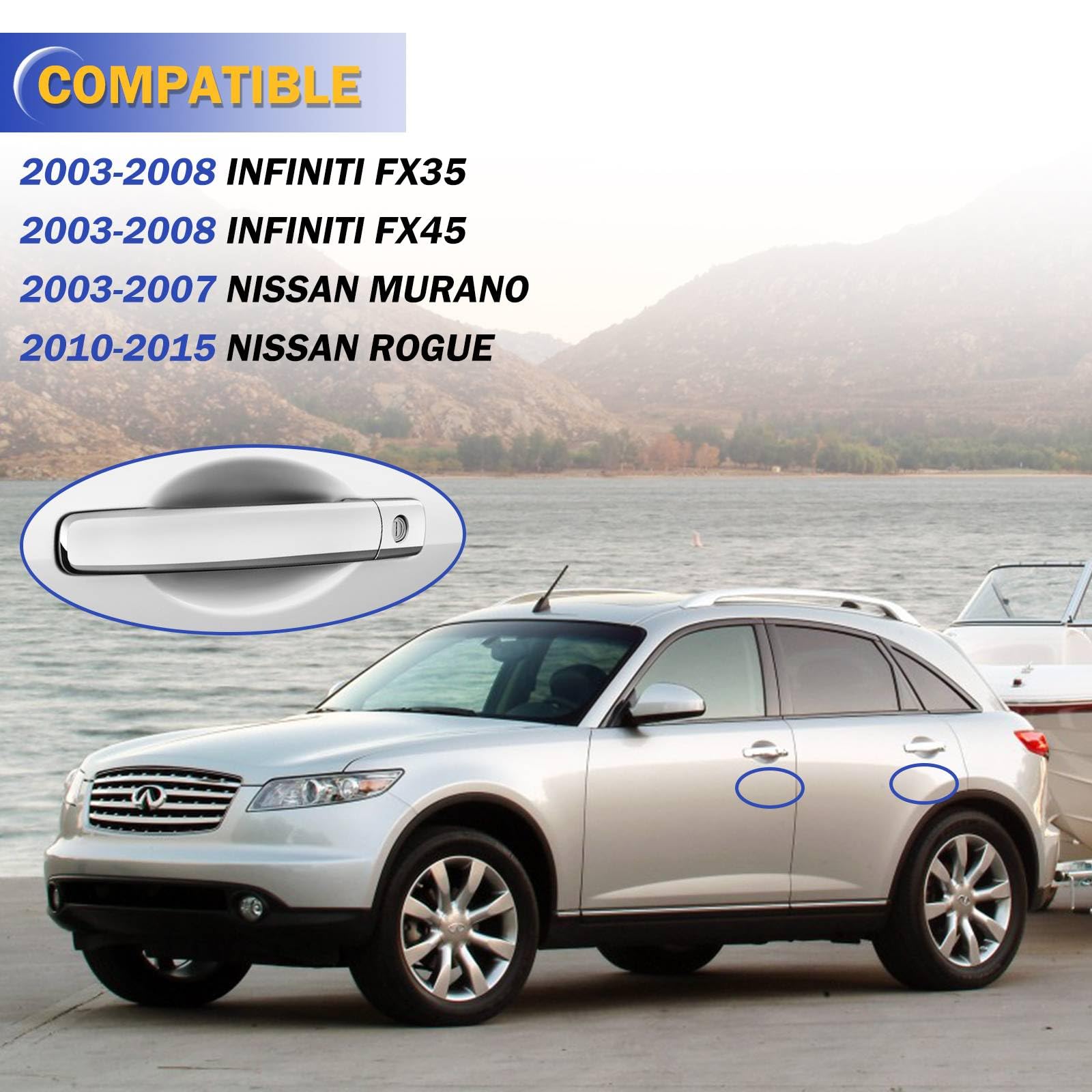 X4XZ Chrome Exterior Outside Door Handle Front Left Driver Side